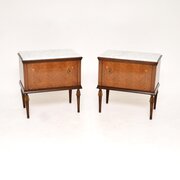 Pair Of Vintage Italian Marble Top Bedsides