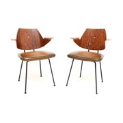 Pair Of Vintage Mahogany And Leather 661 Chairs