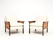Pair Of Vintage Scandinavian Rosewood Armchairs