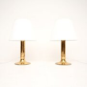 Pair Of Vintage Swedish Brass Table Lamps