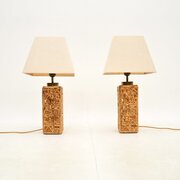 Pair Of Vintage Swedish Glass Table Lamps