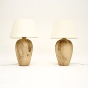 Pair Of Vintage Terracotta Table Lamps