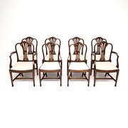 Set Of 8 Antique Edwardian Mahogany Dining Chairs