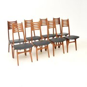 Set Of Eight Danish Vintage Dining Chairs