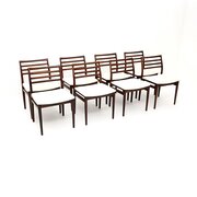 Set Of Eight Danish Vintage Rosewood Dining Chairs