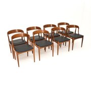Set Of Eight Danish Vintage Teak Dining Chairs