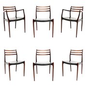 Set Of Six Danish Rosewood Dining Chair Set