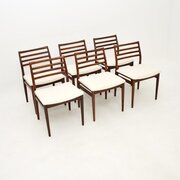 Set Of Six Danish Vintage Rosewood Dining Chairs