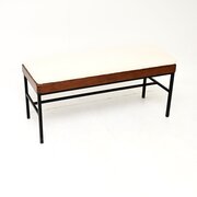 Vintage Afromosia And Steel Bench / Stool