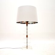 Vintage French Acrylic And Brass Table Lamp