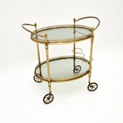 Vintage French Brass Drinks Trolley