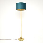 Vintage French Brass Rope Twist Floor Lamp