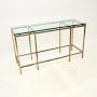 Vintage French Brass and Glass Console Table