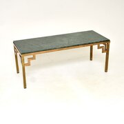 Vintage French Brass And Marble Coffee Table