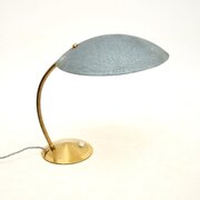 Vintage French Enamelled Tole And Brass Desk Lamp