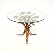 Vintage Gilt Metal Coffee Table By Hans Kogl