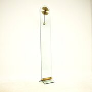 Vintage Glass And Brass Clock By Leon Rosen