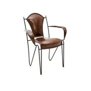 Vintage Iron And Leather Armchair