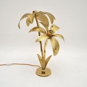 Vintage Italian Brass Palm Tree Table Lamp