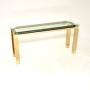 Vintage Italian Brass and Glass Console Side Table