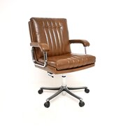 Vintage Leather And Chrome Swivel Desk Chair