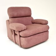 Vintage Lilac Suede Lounge Armchair