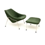 Vintage Oyster Armchair And Foot Stool