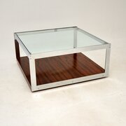 Vintage Rosewood And Chrome Coffee Table