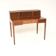 Vintage Swedish Walnut And Satin Wood Writing Desk