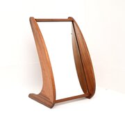 Vintage Teak Table Top Vanity Mirror