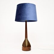 Vintage Teak And Brass Rocket Table Lamp