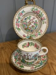 Coalport Gilted Indian Tree Trio, Cup Saucer & Plate