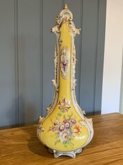 Antique Dresden Tall Rococo Duetsche Blumen Vase
