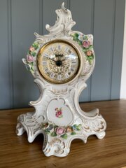 Vintage Sitzendorf Porcelain Rococo Clock 10ins/26cms