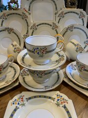 Rare Antique Aynsley 21 Piece Enamelled Tea Set