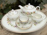 Rare Wedgwood Mirabelle Miniature Tea Set With Tray 