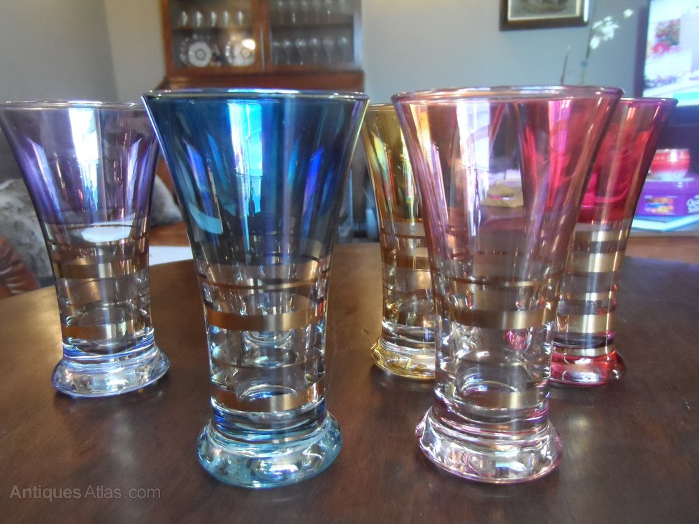 Antiques Atlas Set Of Six Vintage Art Deco Glasses