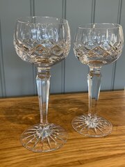  Pair Of Heavy Waterford Crystal Long Stemmed Glasses