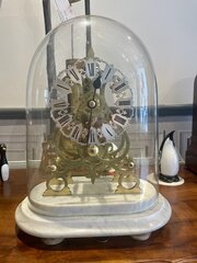 Brass Skeleton Single Fusee Clock