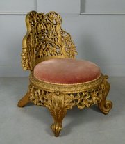 19th Century Anglo Indian Carved Gilt Wood Chair