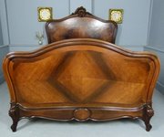 19thc French Rococo Louis XV Mahogany Double Bed