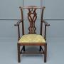 Elegant Chippendale Revival Mahogany Elbow Chair