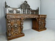 Outstanding Renaissance Carved Oak Sideboard