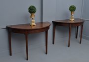 Pair Of Georgian Mahogany Demi-Lune Tables