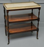 Regency Rosewood & Marble Whatnot Shelves