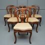 Set Of Six Victorian Mahogany Dining Chairs 