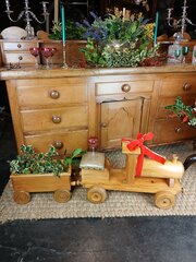 Charming Hand Made  Vintage Wooden Train