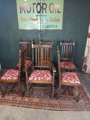 Nice Quality Set Of Six Jacobean Style Dining Chairs.