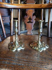 Pr Of 18th Century Style Brass Tapersticks