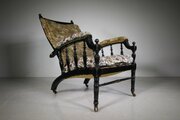 19th Century Morris Co Antique Reclining Armchair